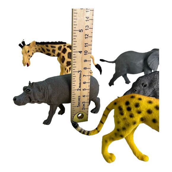 Lot of 5 African Safari Jungle Animals Hard Plastic Figures Toys Misc Brand 3-6” - Picture 7 of 11